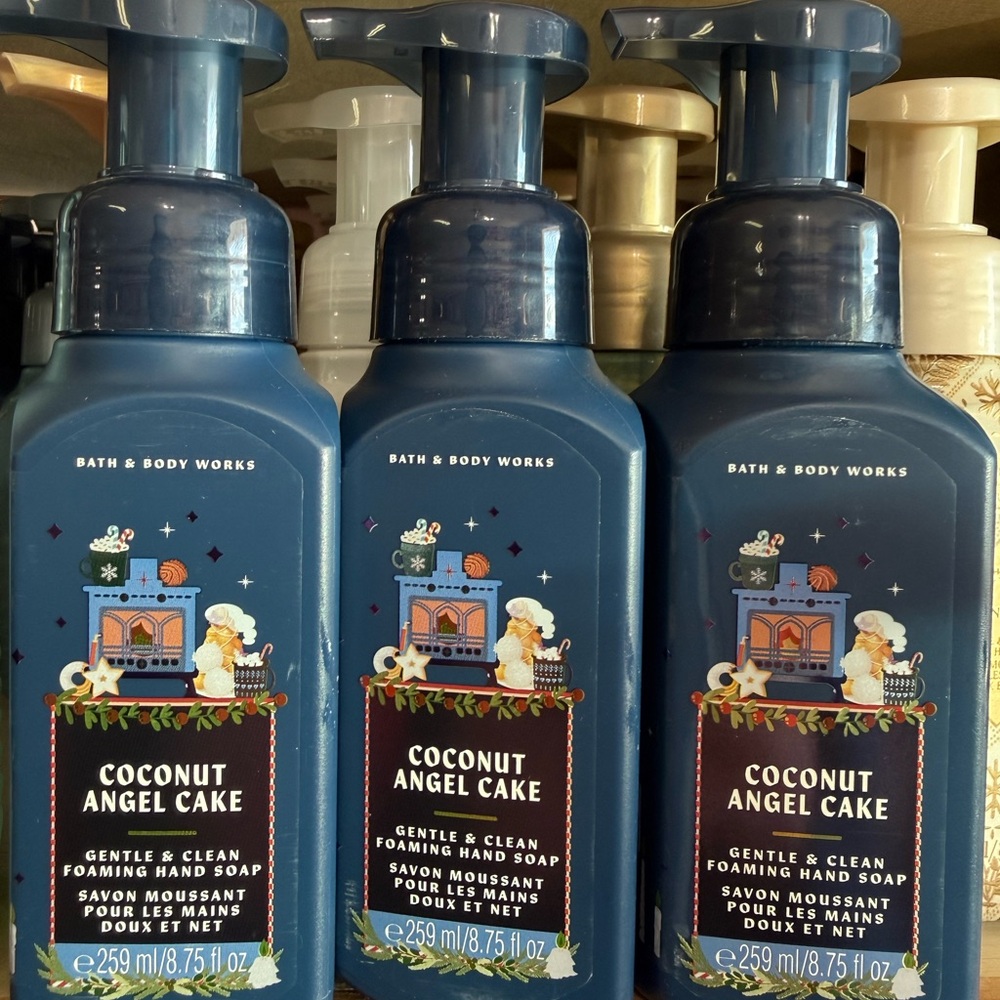 3 Bath & Body Works Coconut Angel Cake Gentle Foaming Hand Soap - Blue